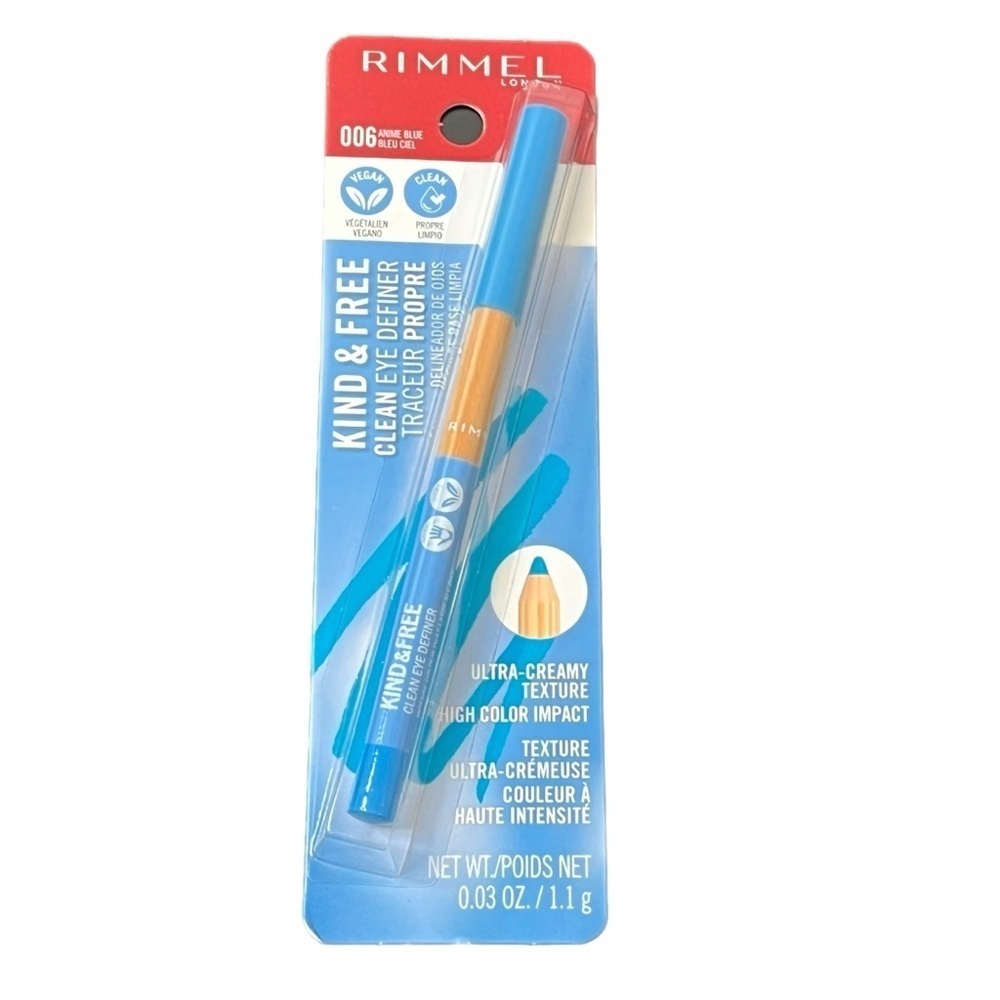 Rimmel Eyeliner Anime Blue Kind & Free Clean Vegan Creamy Texture